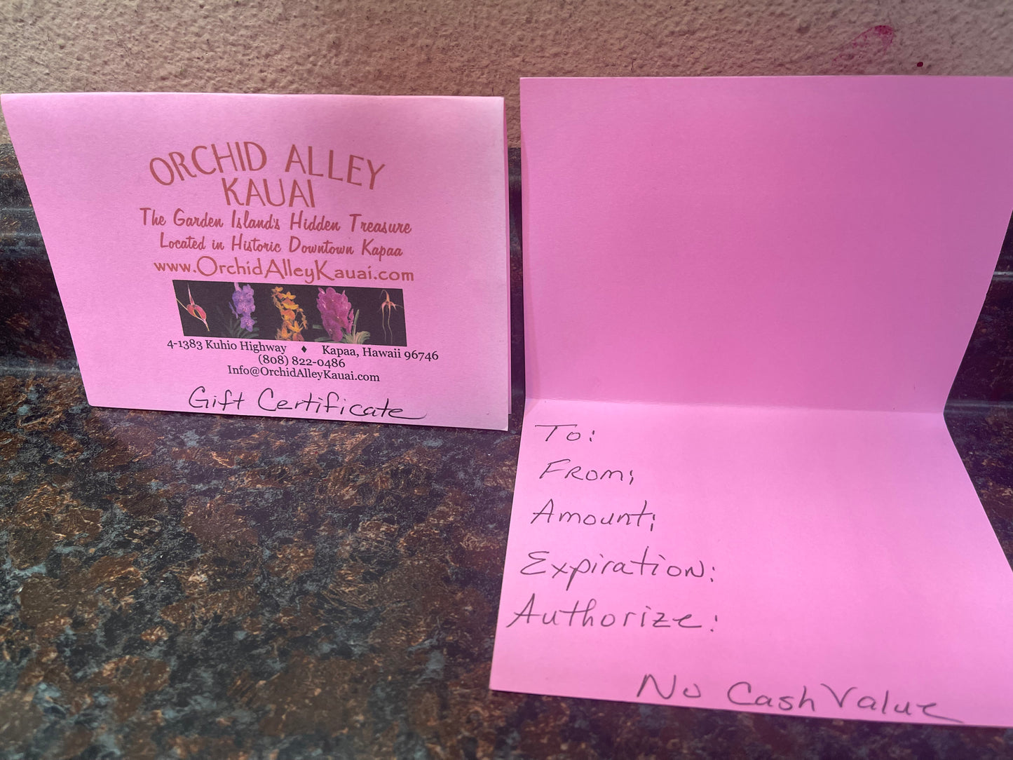 zz: Gift certificates